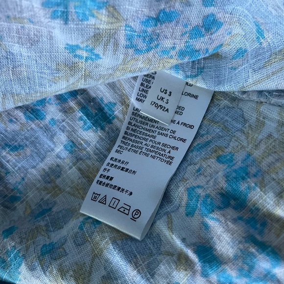 Free People Wild Gardenia Floral Ruffle Tunic Button Down Shirt Blouse S Small - Picture 10 of 12